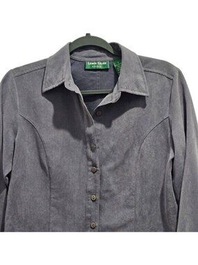 Lemon Grass Studio Button-Up Shirt S Gray